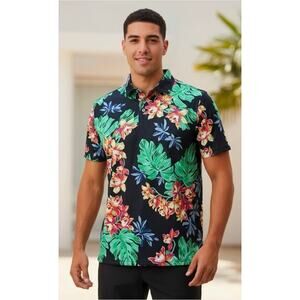RLX‎ Ralph Lauren Performance Pro Fit Golf Floral Polo Shirt Men's Large New